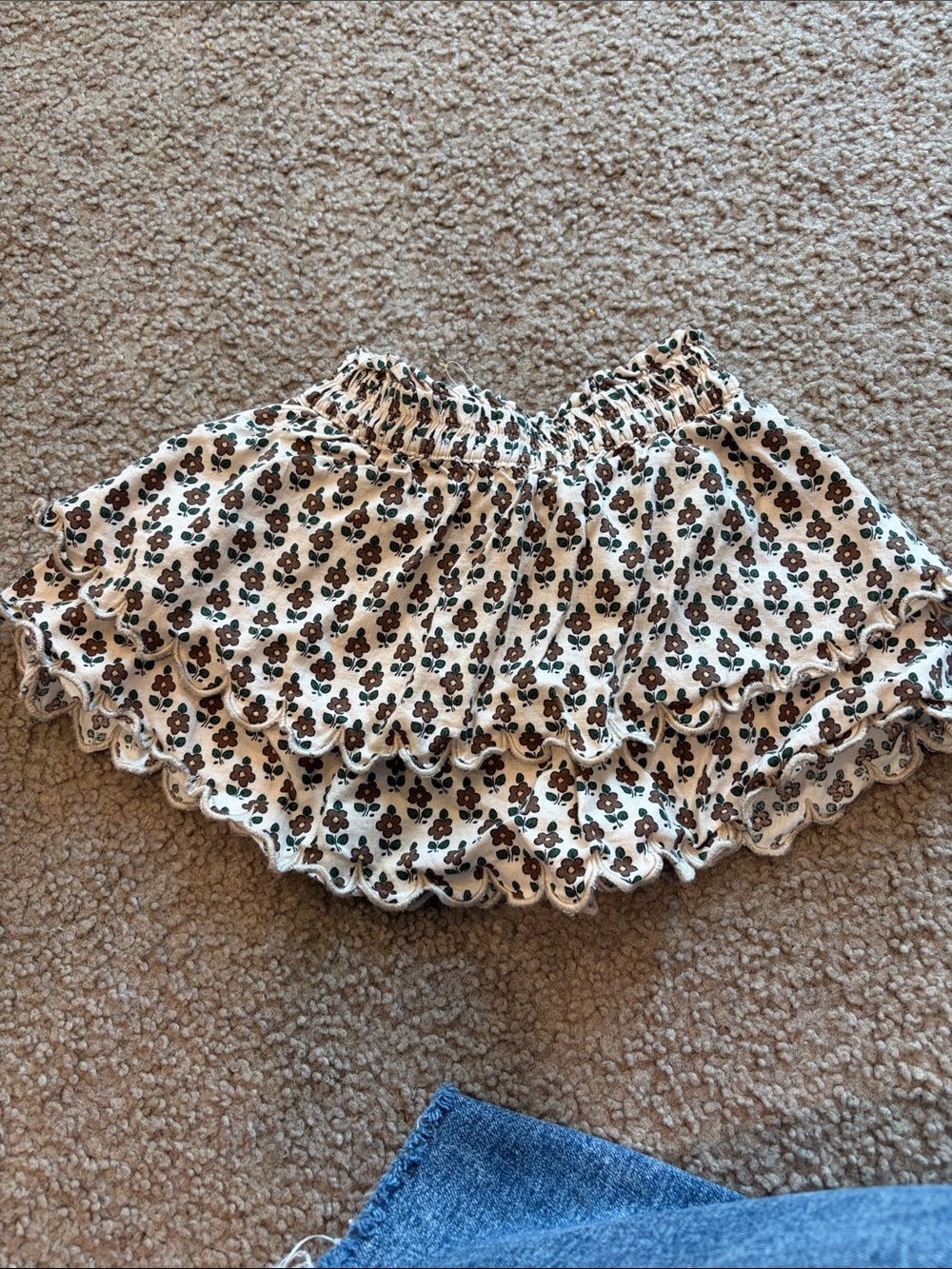 B69 Rylee+Cru 2-3y Cream Floral Ruffle Skirt NWOT